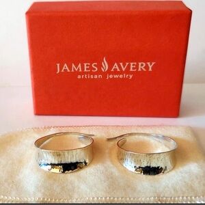 James Avery Valle Silver Hoop Earrings, Retired